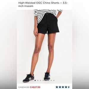 Old Navy BNWT women’s black chino shorts 3 and 1/2” inseam size XL